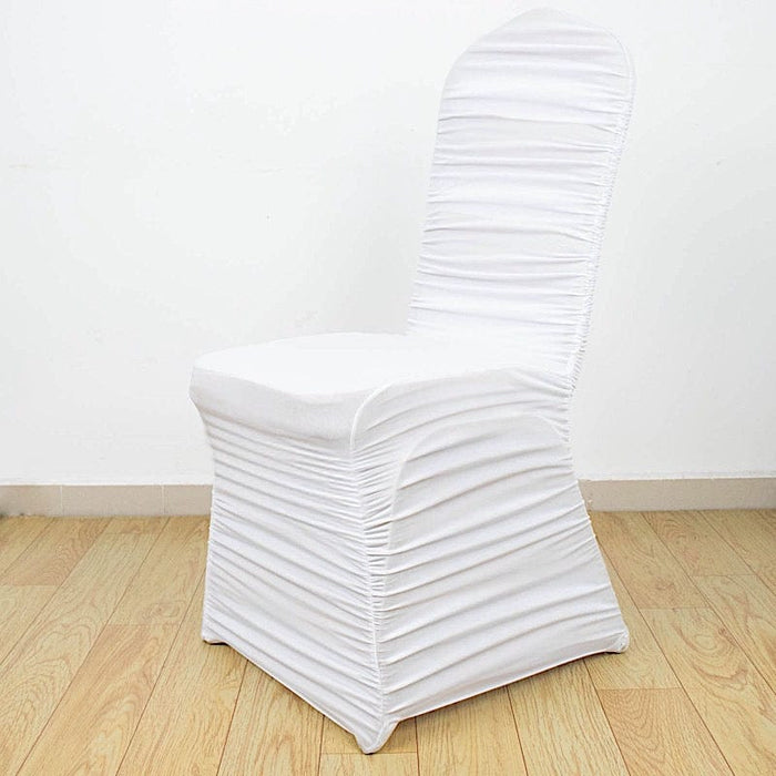 Ruffled Fitted Spandex Banquet Chair Cover