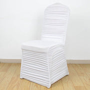 Ruffled Fitted Spandex Banquet Chair Cover