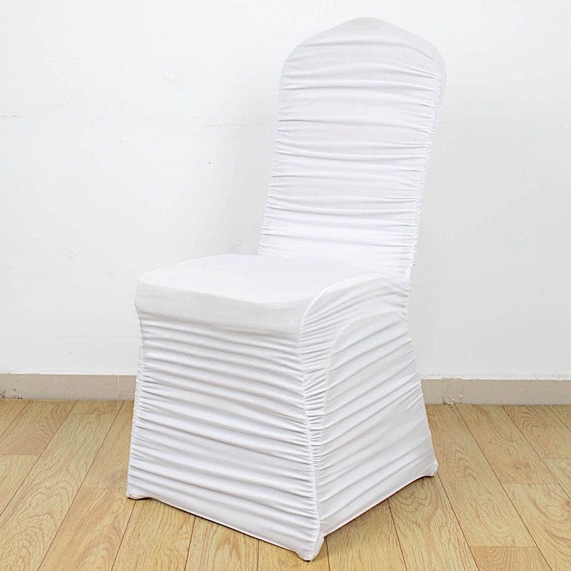Ruffled Fitted Spandex Banquet Chair Cover