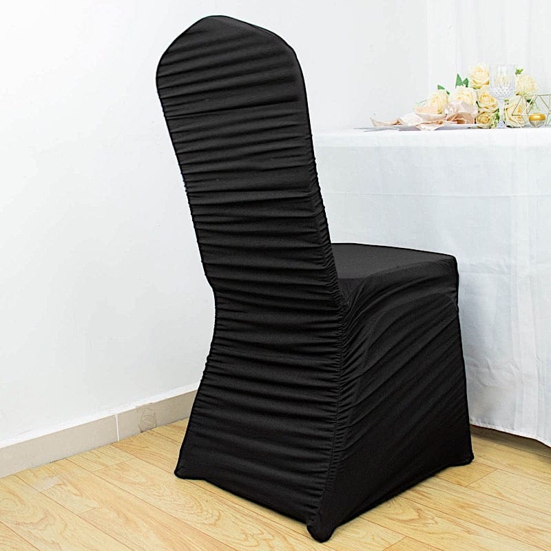 Ruffled Fitted Spandex Banquet Chair Cover