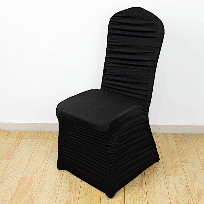Ruffled Fitted Spandex Banquet Chair Cover