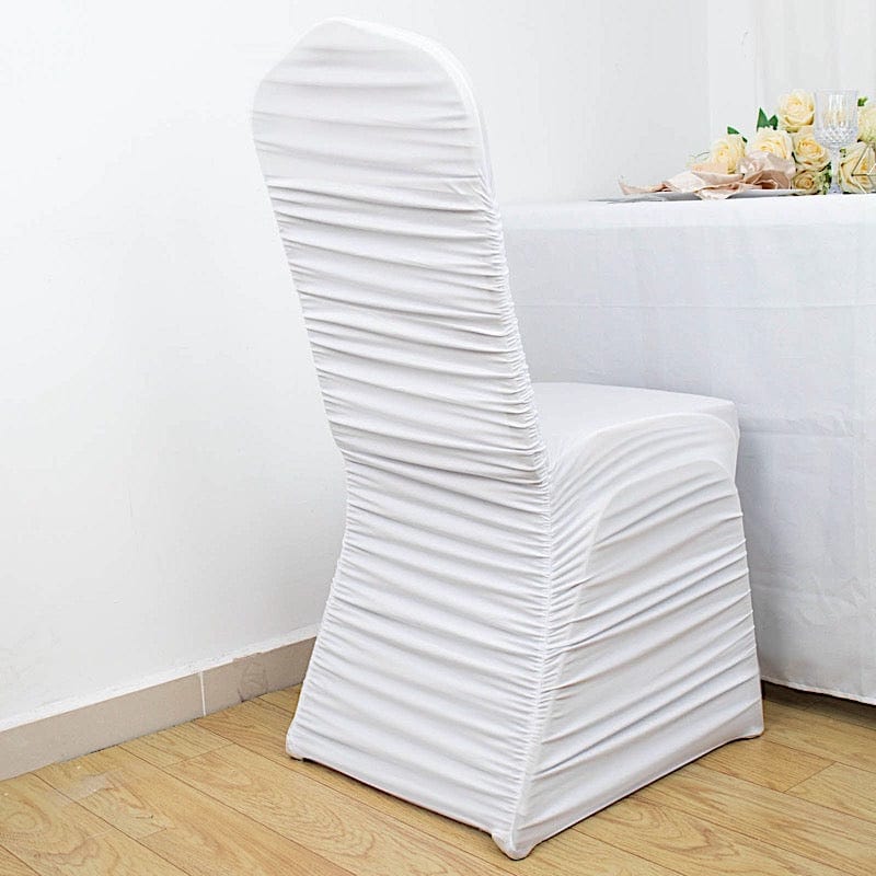 Ruffled Fitted Spandex Banquet Chair Cover