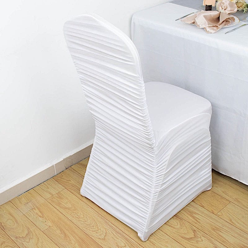 Ruffled Fitted Spandex Banquet Chair Cover