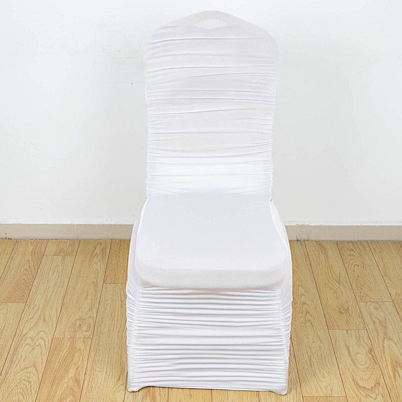 Ruffled Fitted Spandex Banquet Chair Cover