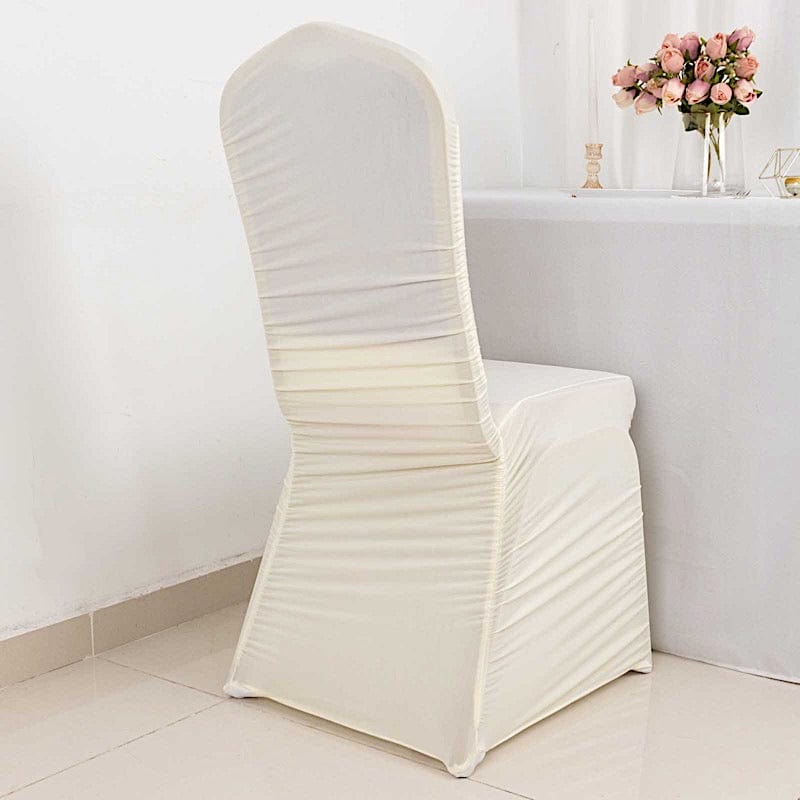 Ruffled Fitted Spandex Banquet Chair Cover