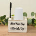 Rustic Wooden Solo Cup Holder Box with Black Marker Pen - Whitewashed WOD_HOLD01_5X5_WHT