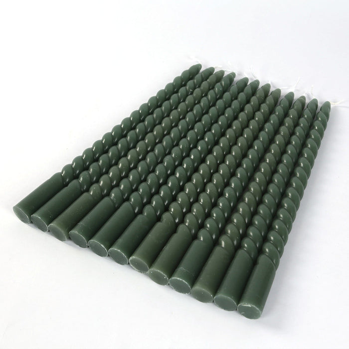 12 Spiral 11" Long Unscented Premium Wax Taper Candles