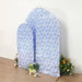 Satin Chiara Backdrop Stand Covers with Chinoiserie Floral Print - White and Blue IRON_STND06_STN_SET_FLOR_BLUE