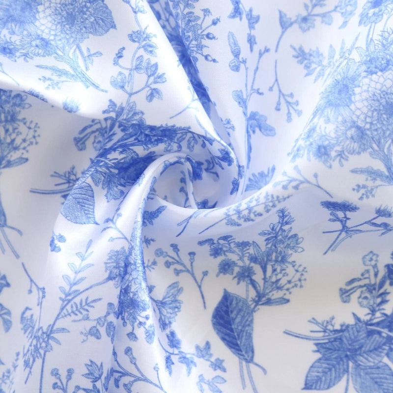 Satin Chiavari Chair Slipcover with Chinoiserie Floral Print - White and Blue SLIP_STN_FLOR_BLUE