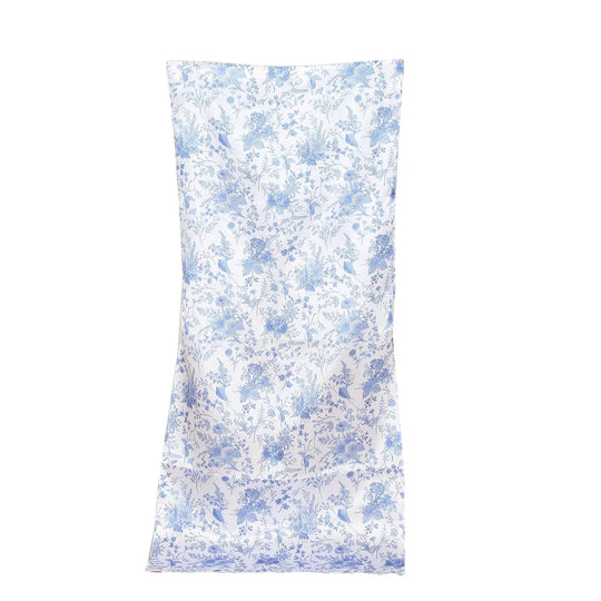 Satin Chiavari Chair Slipcover with Chinoiserie Floral Print - White and Blue SLIP_STN_FLOR_BLUE