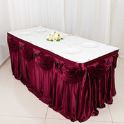Satin Classic Drape Table Skirt SKT_06_BURG_14
