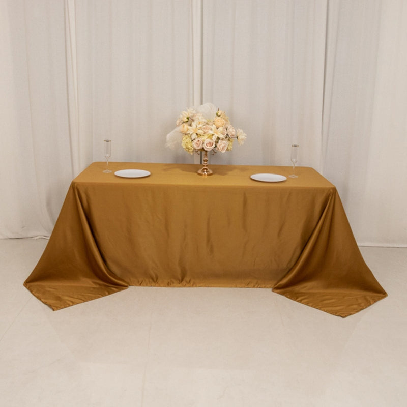90" x 132" Lamour Satin Rectangular Tablecloth