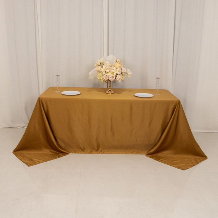 90" x 132" Lamour Satin Rectangular Tablecloth
