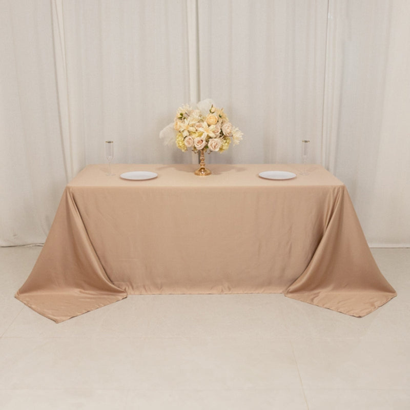 90" x 132" Lamour Satin Rectangular Tablecloth