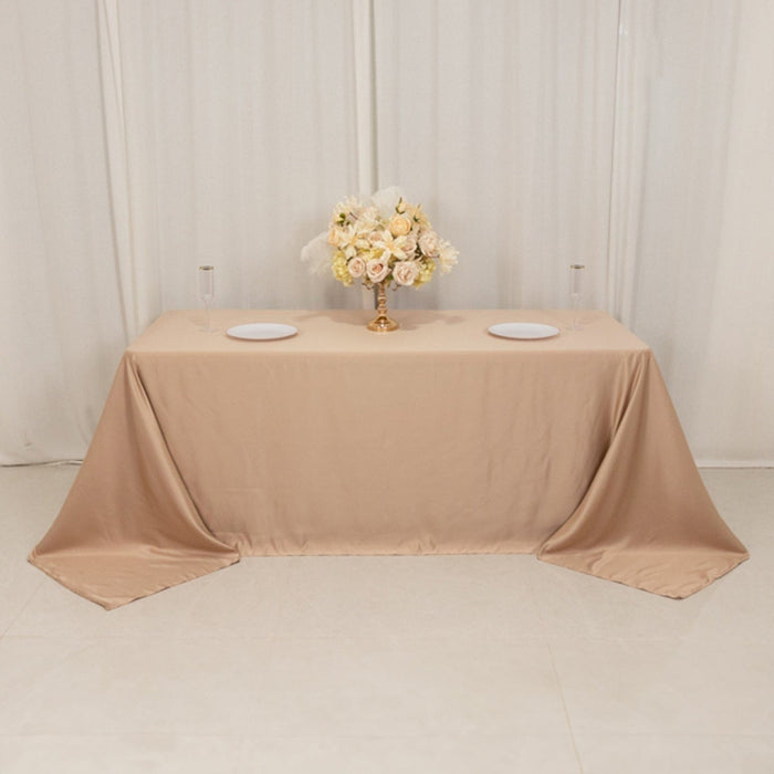 90" x 132" Lamour Satin Rectangular Tablecloth