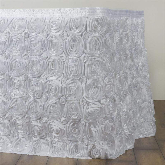 Satin Ribbon Roses Table Skirt