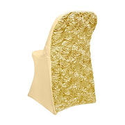 Satin Rosette Stretch Fitted Spandex Folding Chair Cover