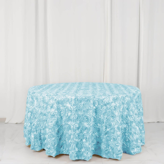 120" Round Satin Ribbon Roses Tablecloth