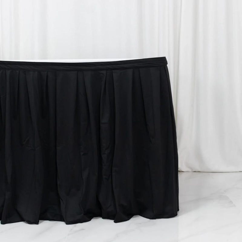 Scuba Polyester Table Skirt with Shirred Pleats