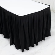 Scuba Polyester Table Skirt with Shirred Pleats