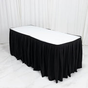 Scuba Polyester Table Skirt with Shirred Pleats