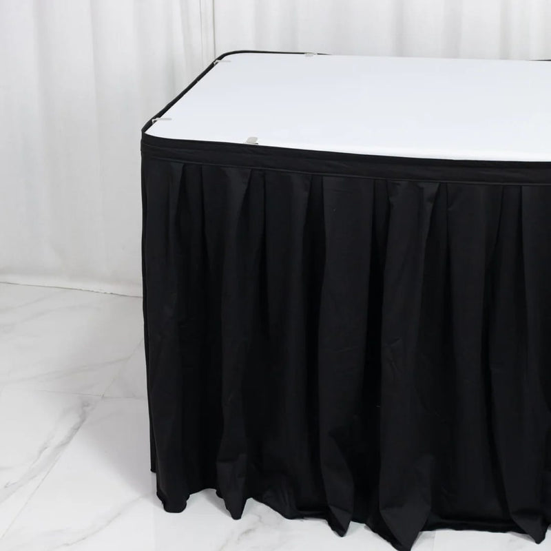 Scuba Polyester Table Skirt with Shirred Pleats