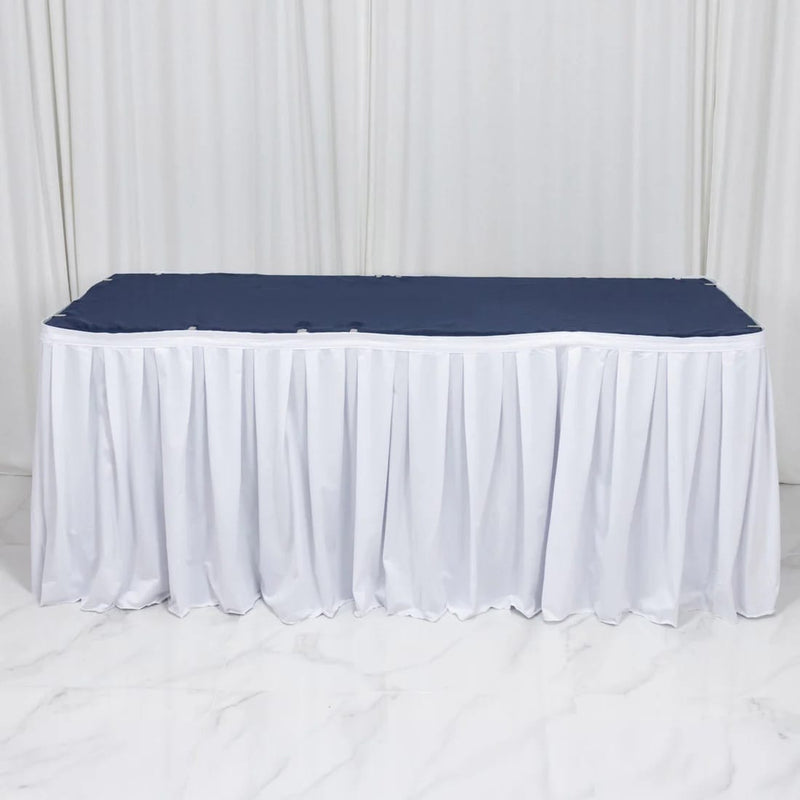 Scuba Polyester Table Skirt with Shirred Pleats