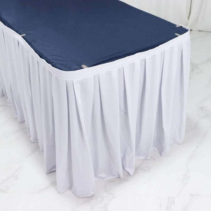 Scuba Polyester Table Skirt with Shirred Pleats
