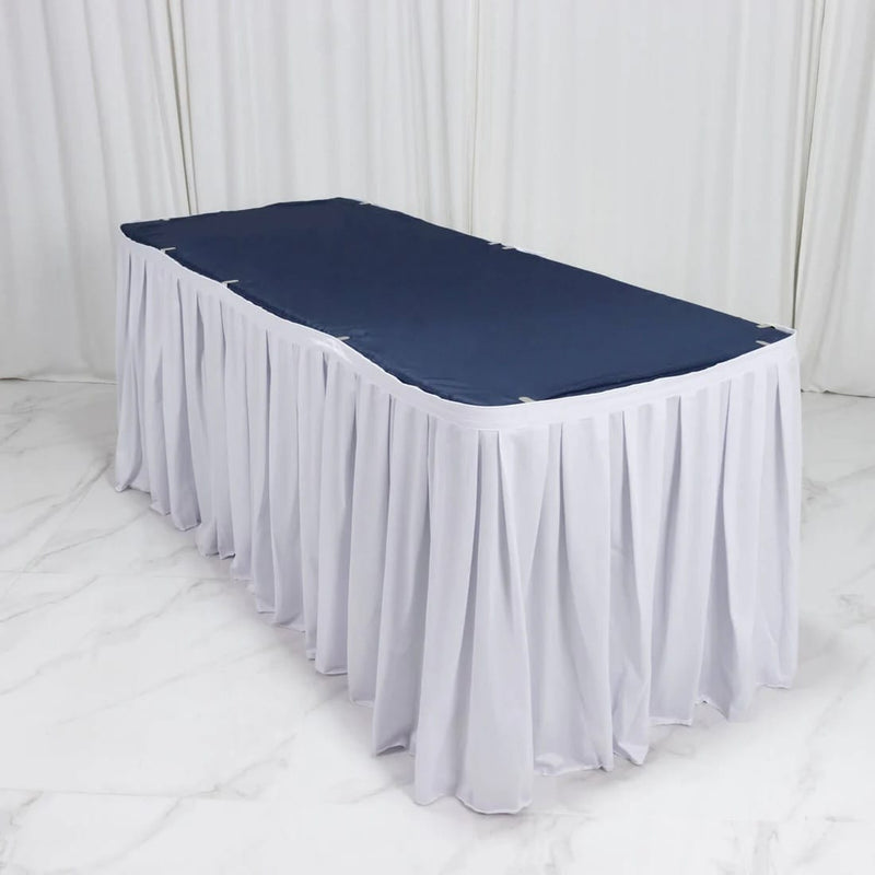 Scuba Polyester Table Skirt with Shirred Pleats