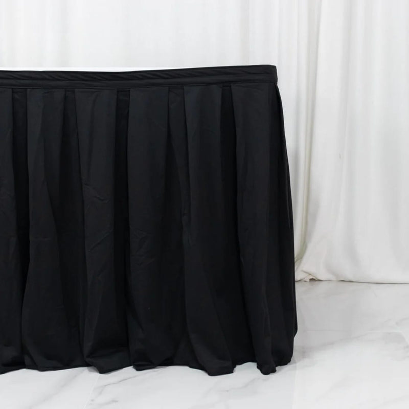 Scuba Polyester Table Skirt with Shirred Pleats