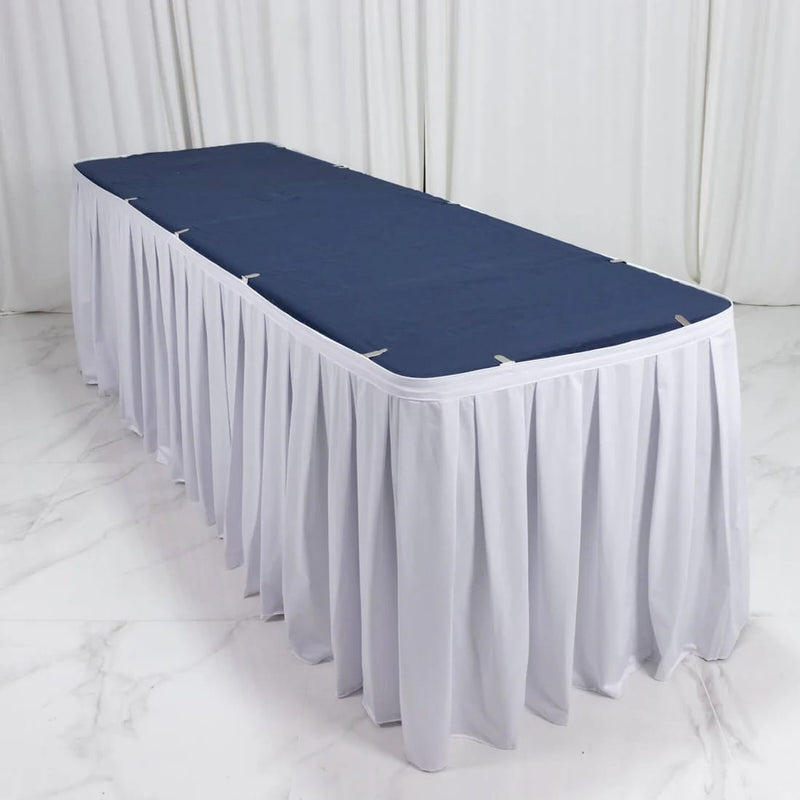 Scuba Polyester Table Skirt with Shirred Pleats