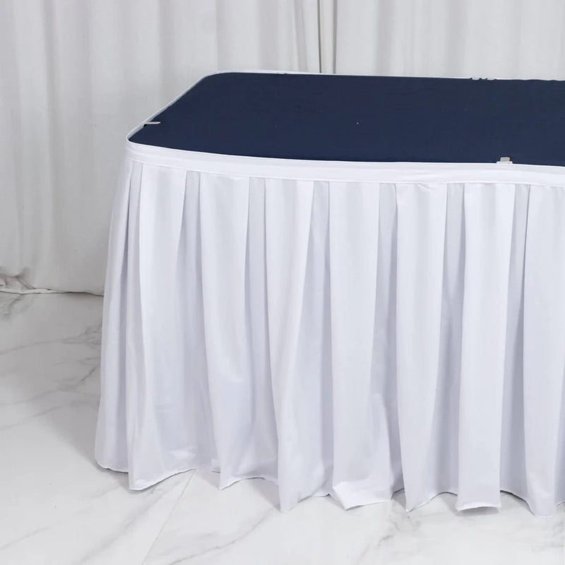 Scuba Polyester Table Skirt with Shirred Pleats