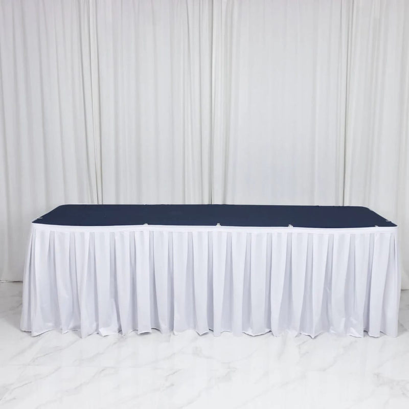 Scuba Polyester Table Skirt with Shirred Pleats