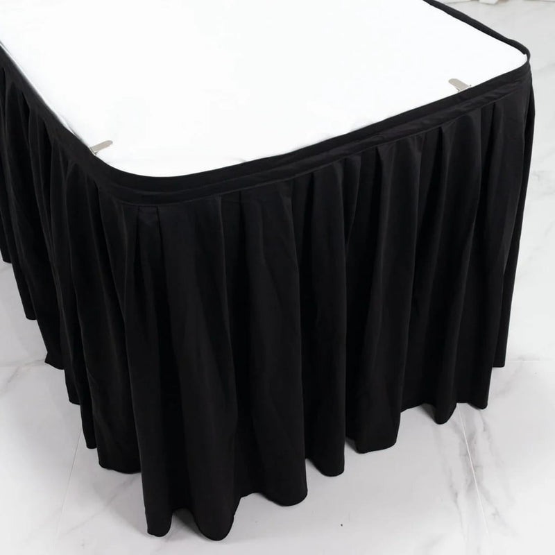 Scuba Polyester Table Skirt with Shirred Pleats