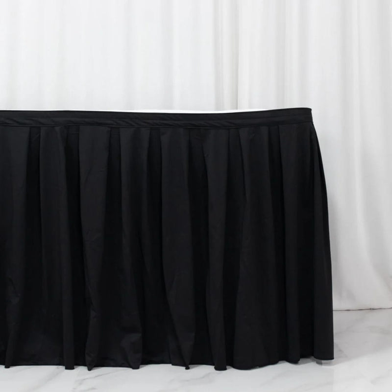 Scuba Polyester Table Skirt with Shirred Pleats