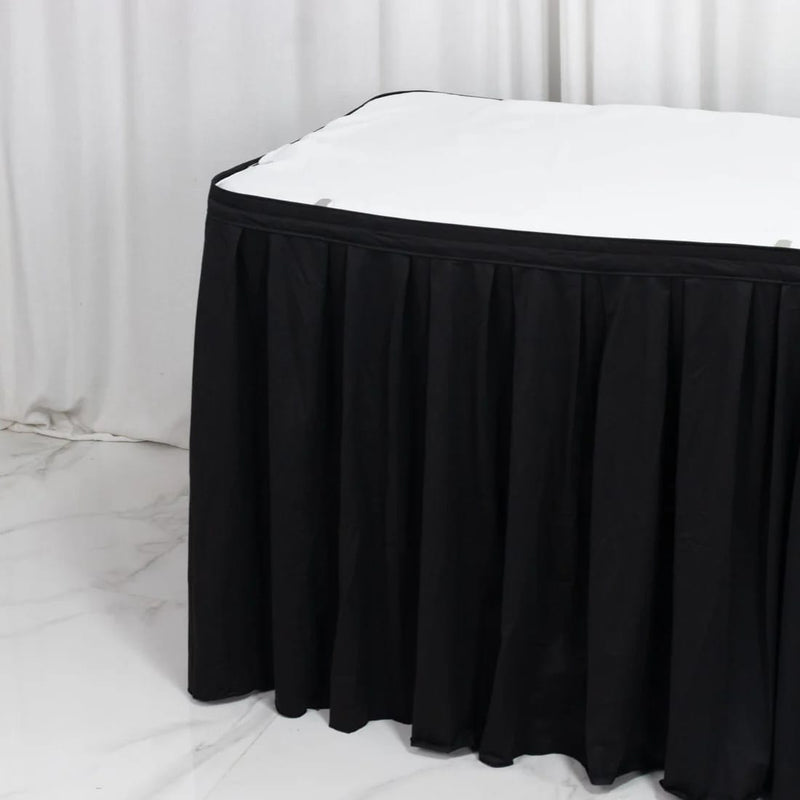 Scuba Polyester Table Skirt with Shirred Pleats