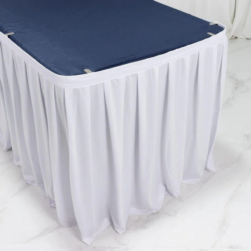 Scuba Polyester Table Skirt with Shirred Pleats
