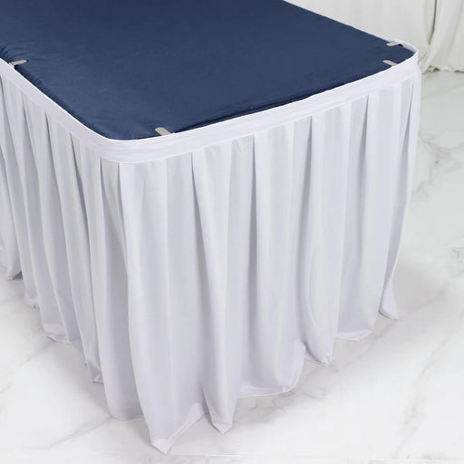 Scuba Polyester Table Skirt with Shirred Pleats
