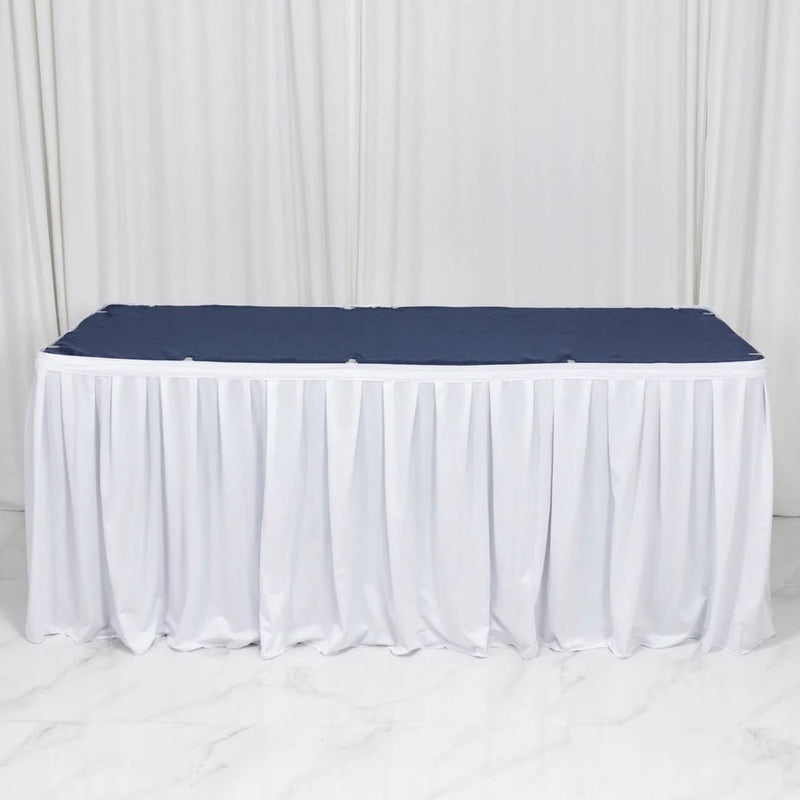 Scuba Polyester Table Skirt with Shirred Pleats