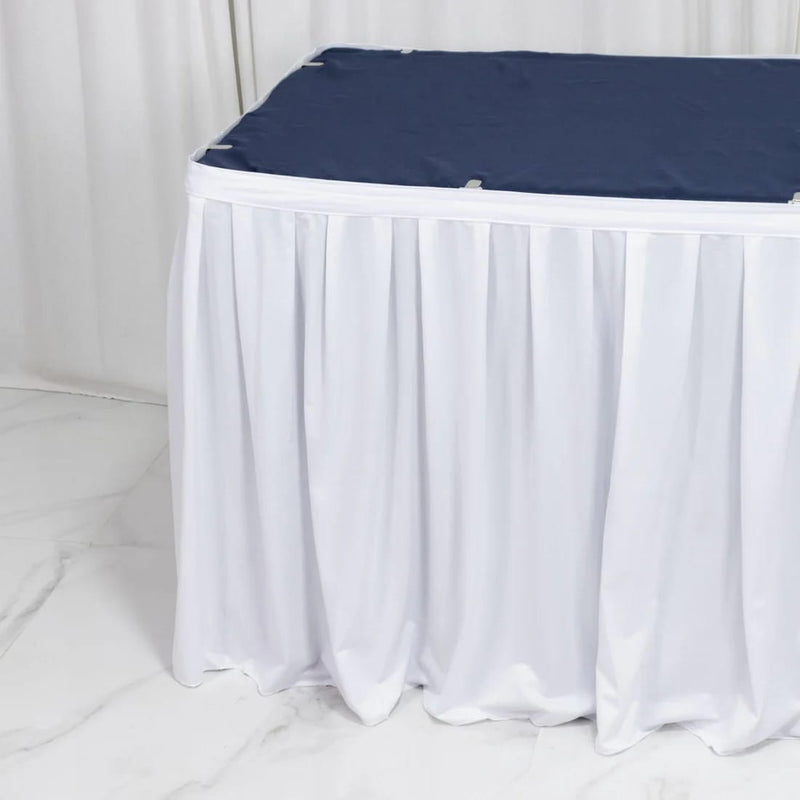 Scuba Polyester Table Skirt with Shirred Pleats
