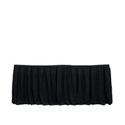 Scuba Polyester Table Skirt with Shirred Pleats SKT_SCUBA_BLK_14