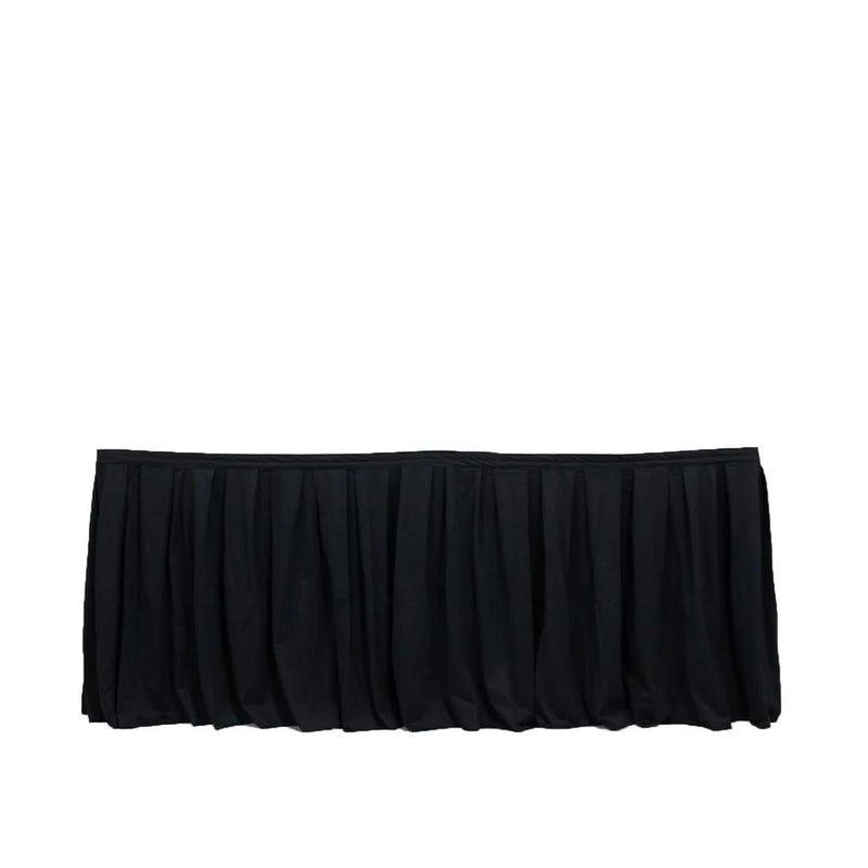 Scuba Polyester Table Skirt with Shirred Pleats SKT_SCUBA_BLK_14