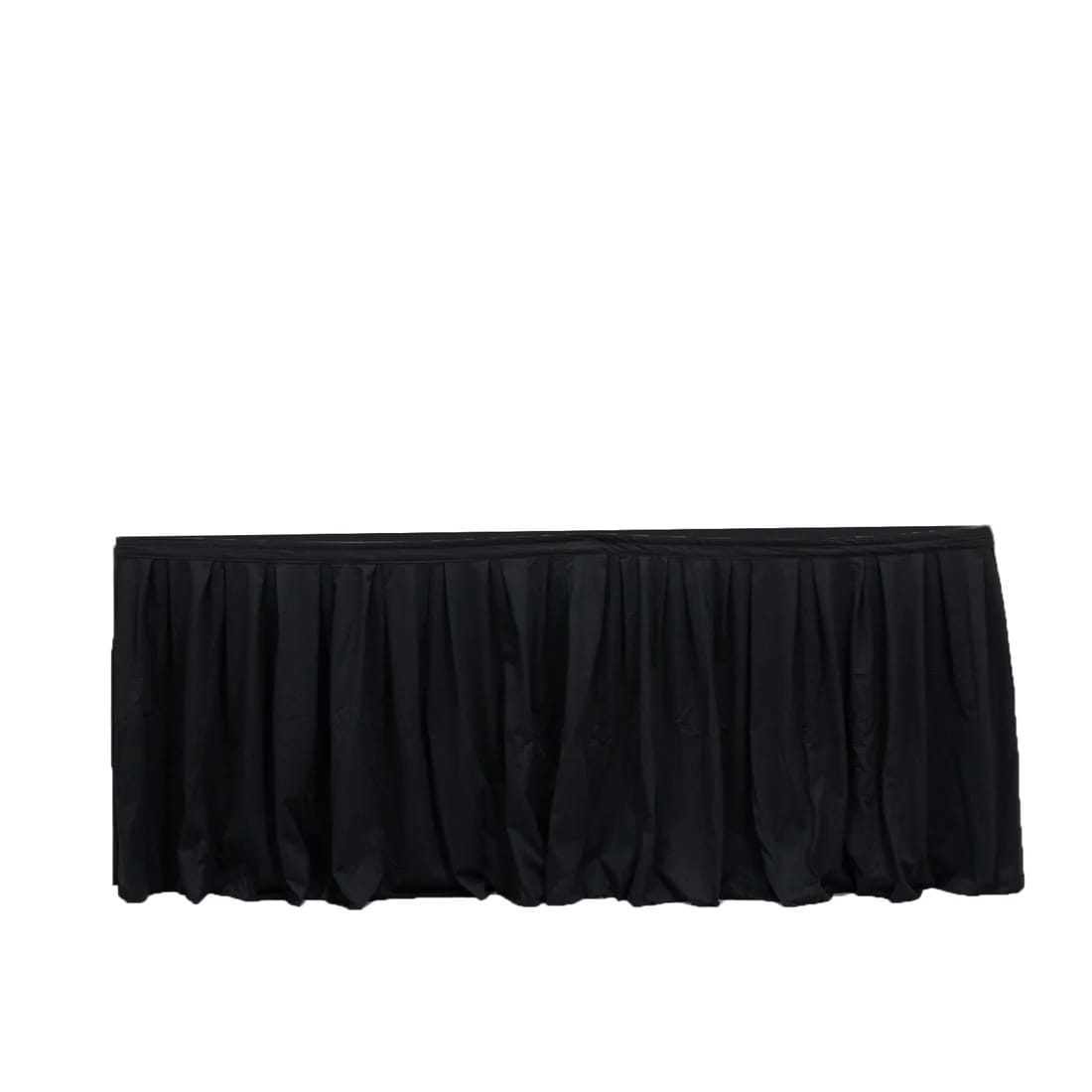 Scuba Polyester Table Skirt with Shirred Pleats SKT_SCUBA_BLK_17