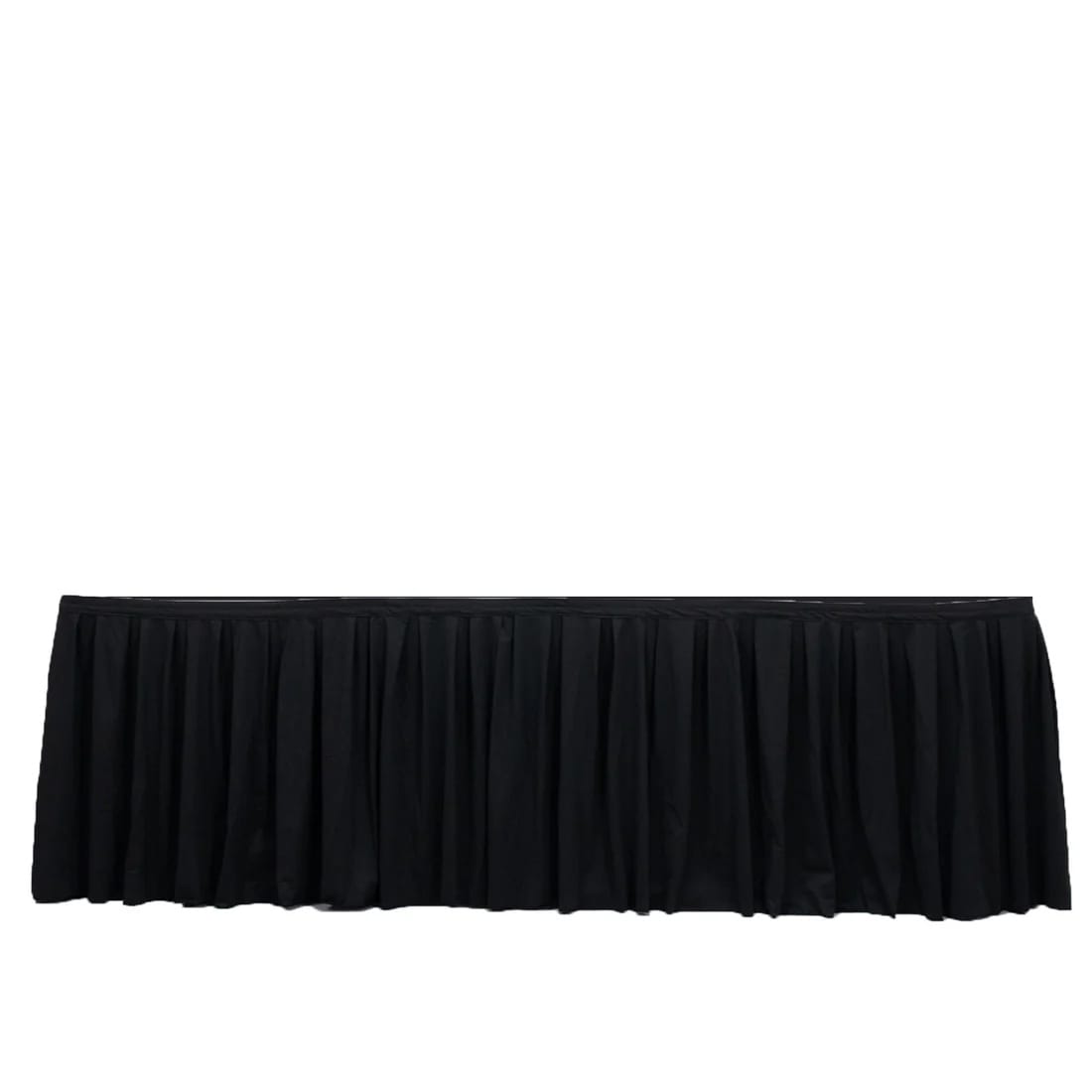 Scuba Polyester Table Skirt with Shirred Pleats SKT_SCUBA_BLK_21