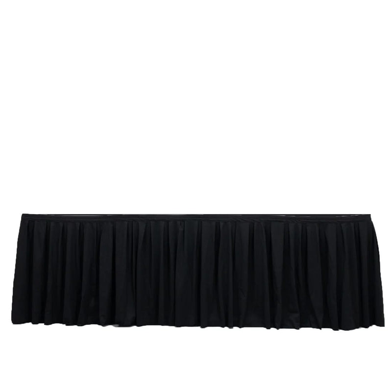 Scuba Polyester Table Skirt with Shirred Pleats SKT_SCUBA_BLK_21