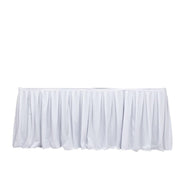 Scuba Polyester Table Skirt with Shirred Pleats SKT_SCUBA_WHT_14