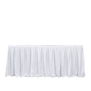 Scuba Polyester Table Skirt with Shirred Pleats SKT_SCUBA_WHT_17