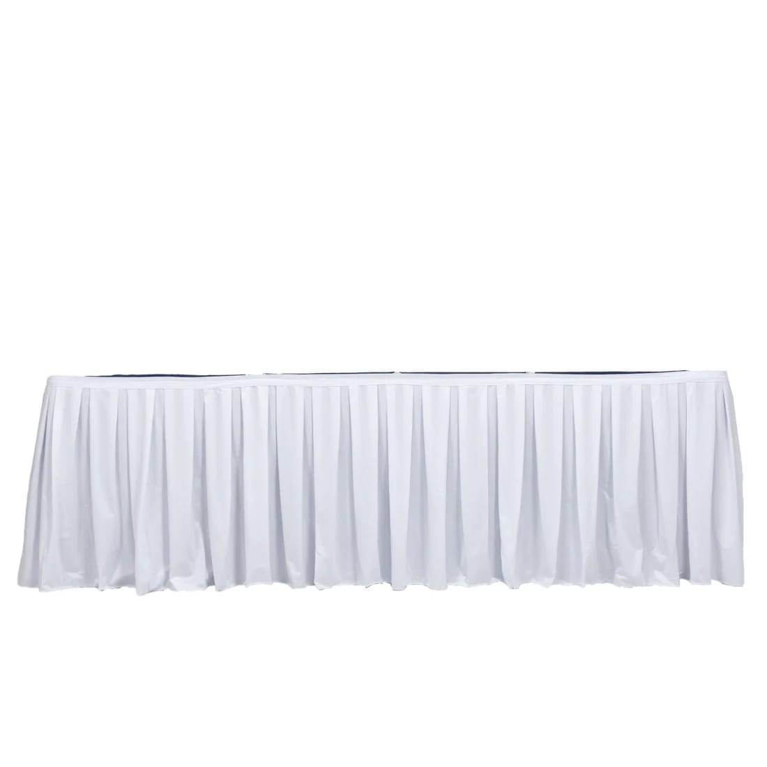 Scuba Polyester Table Skirt with Shirred Pleats SKT_SCUBA_WHT_21