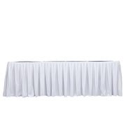 Scuba Polyester Table Skirt with Shirred Pleats SKT_SCUBA_WHT_21