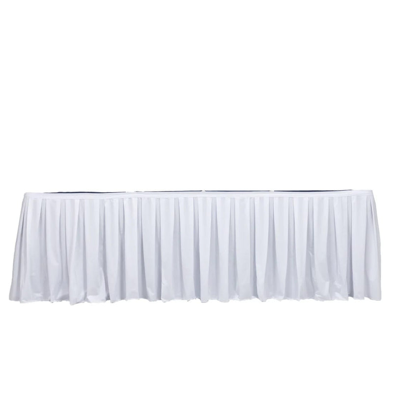 Scuba Polyester Table Skirt with Shirred Pleats SKT_SCUBA_WHT_21